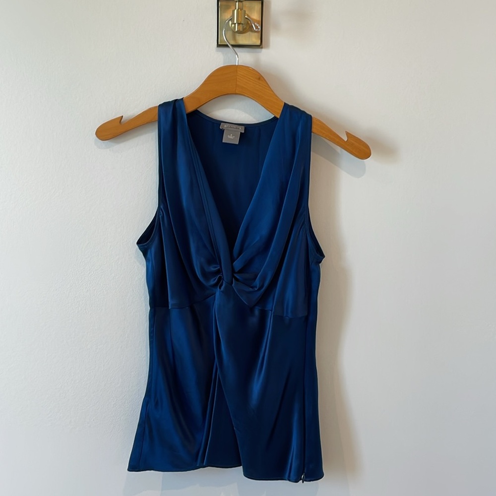 Ann Taylor silk top in sapphire blue size XS, 0, new